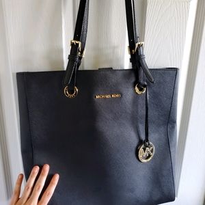 Michael Kors Tote Bag - Matte Black Gold Hardware